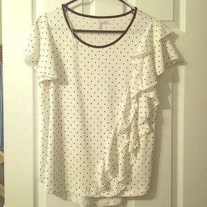 Polka Dot Ruffle Top!